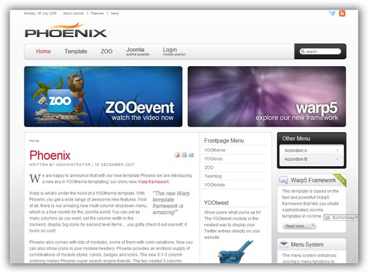 Phoenix July 09 Joomla Template